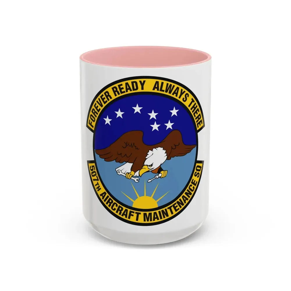 507th Aircraft Maintenance Squadron (U.S. Air Force) Accent Coffee Mug 15oz Pink - Go Mug Yourself