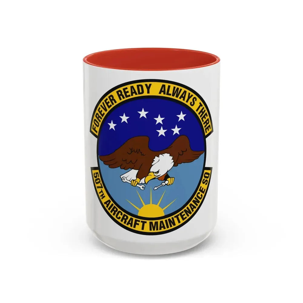 507th Aircraft Maintenance Squadron (U.S. Air Force) Accent Coffee Mug 15oz Red - Go Mug Yourself