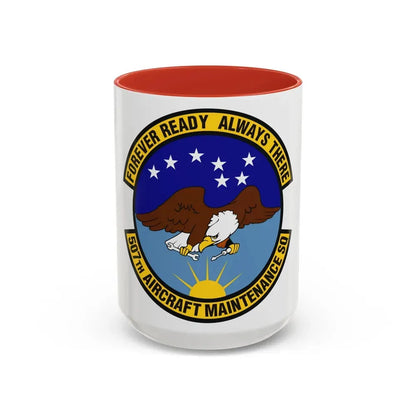 507th Aircraft Maintenance Squadron (U.S. Air Force) Accent Coffee Mug 15oz Red - Go Mug Yourself