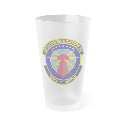 507th Communications Flight (U.S. Air Force) Frosted Pint Glass 16oz-16oz-Frosted-Go Mug Yourself