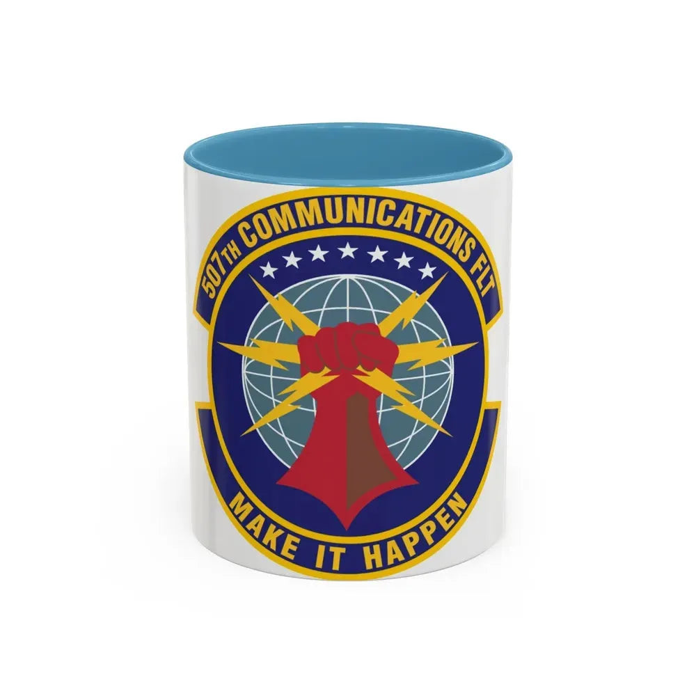 507th Communications Flight (U.S. Air Force) Accent Coffee Mug 11oz Light Blue - Go Mug Yourself