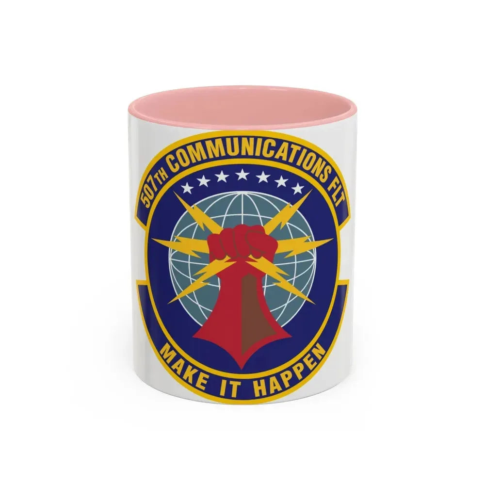 507th Communications Flight (U.S. Air Force) Accent Coffee Mug 11oz Pink - Go Mug Yourself