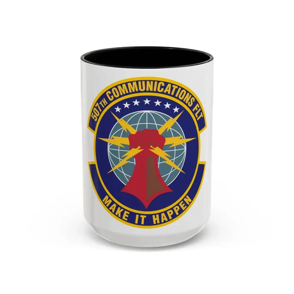 507th Communications Flight (U.S. Air Force) Accent Coffee Mug 15oz Black - Go Mug Yourself