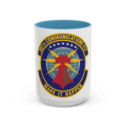 507th Communications Flight (U.S. Air Force) Accent Coffee Mug 15oz Light Blue - Go Mug Yourself
