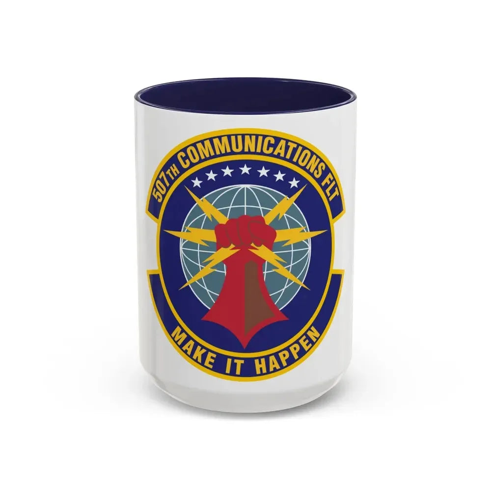 507th Communications Flight (U.S. Air Force) Accent Coffee Mug 15oz Navy - Go Mug Yourself