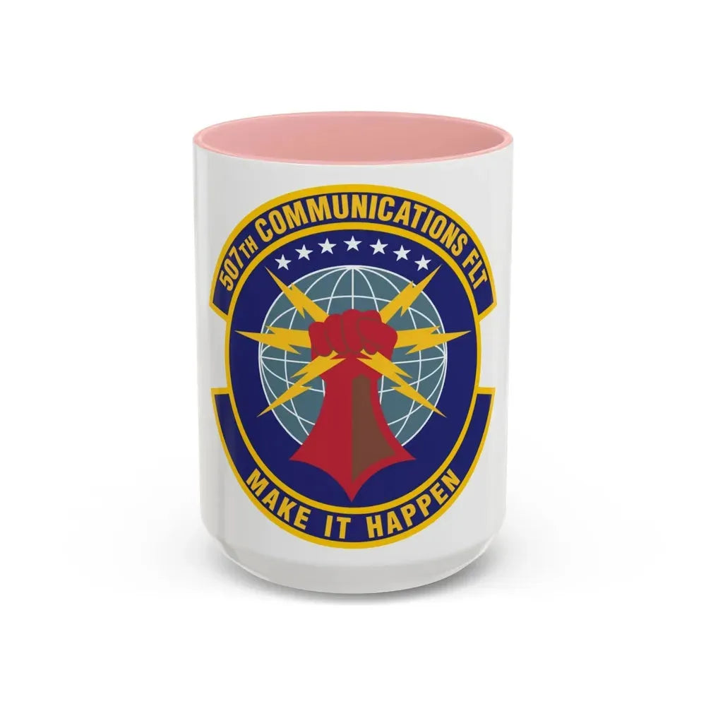 507th Communications Flight (U.S. Air Force) Accent Coffee Mug 15oz Pink - Go Mug Yourself