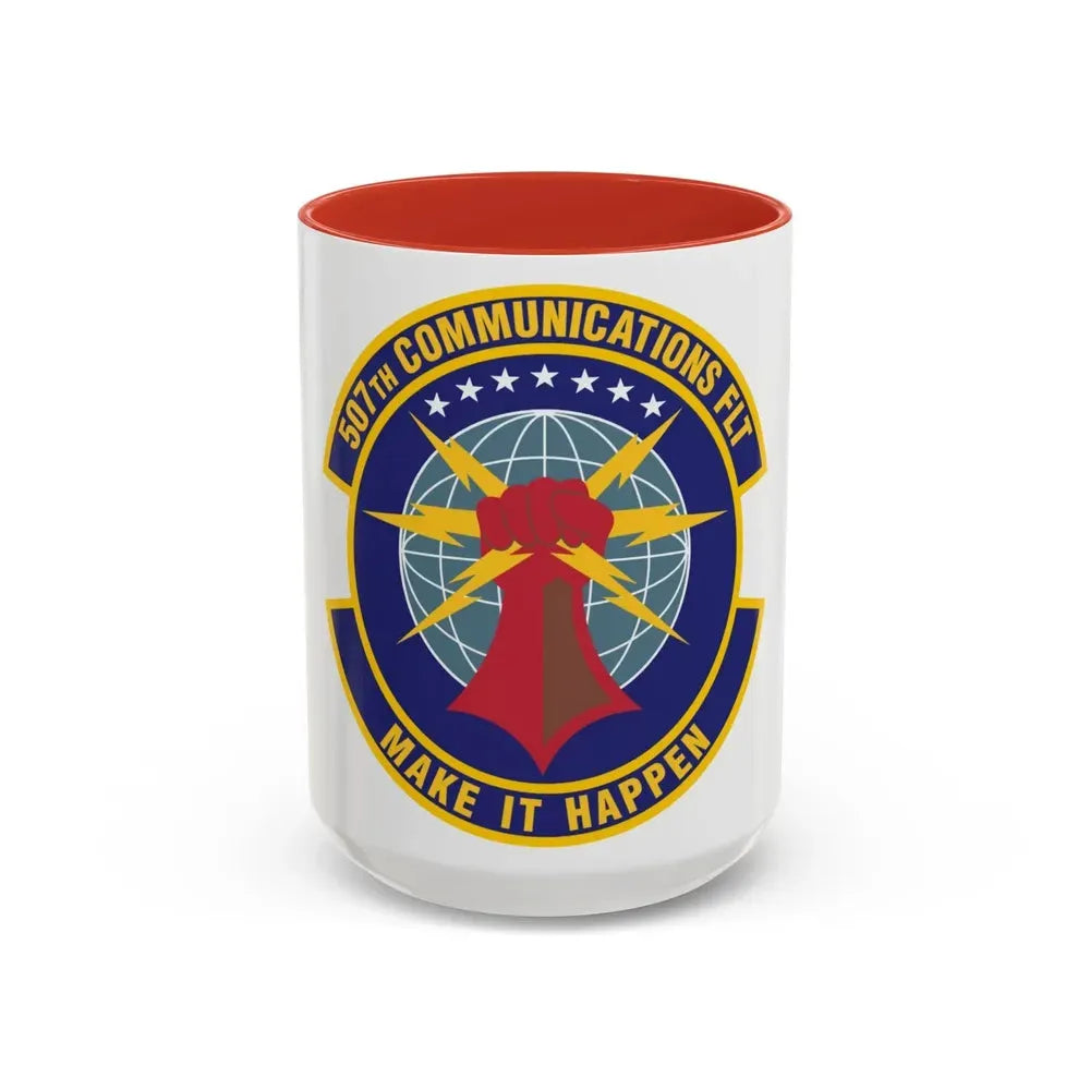 507th Communications Flight (U.S. Air Force) Accent Coffee Mug 15oz Red - Go Mug Yourself