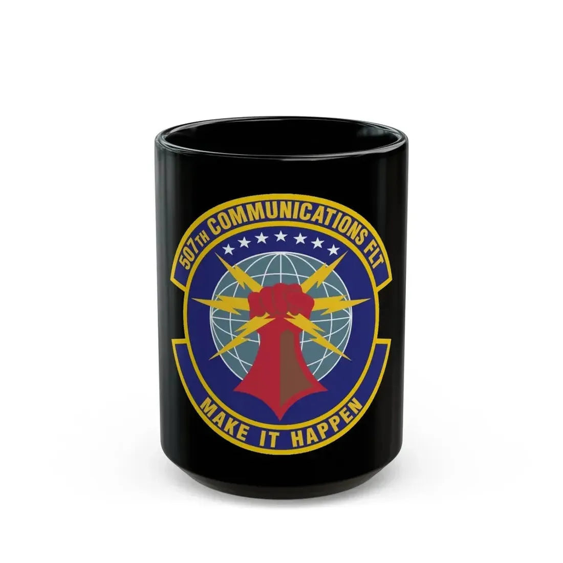 507th Communications Flight (U.S. Air Force) Black Coffee Mug 15oz - Go Mug Yourself
