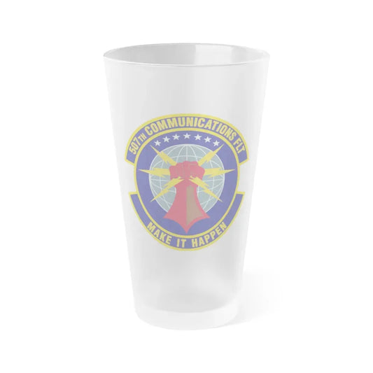 507th Communications Flight (U.S. Air Force) Frosted Pint Glass 16oz 16oz Frosted - Go Mug Yourself