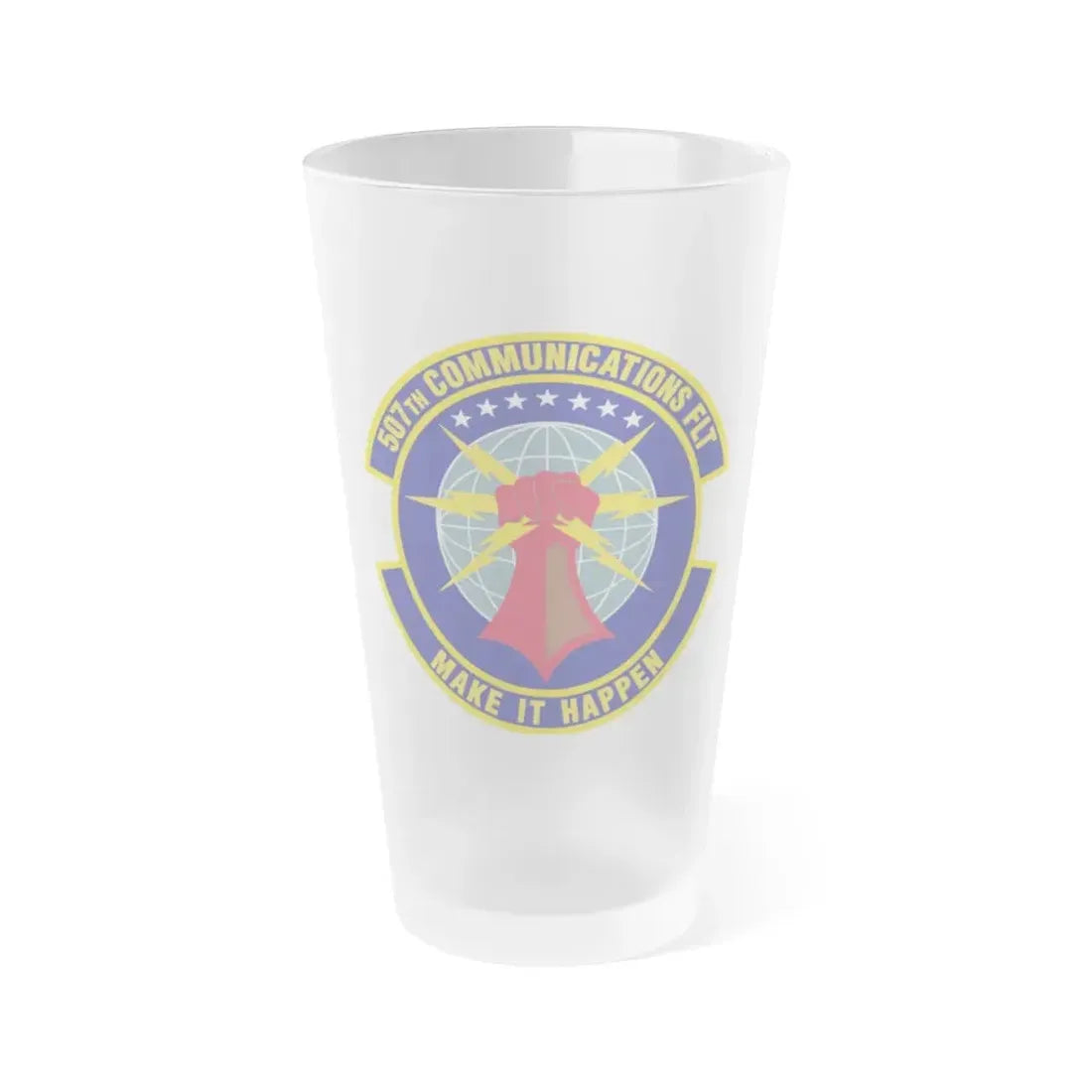507th Communications Flight (U.S. Air Force) Frosted Pint Glass 16oz 16oz Frosted - Go Mug Yourself