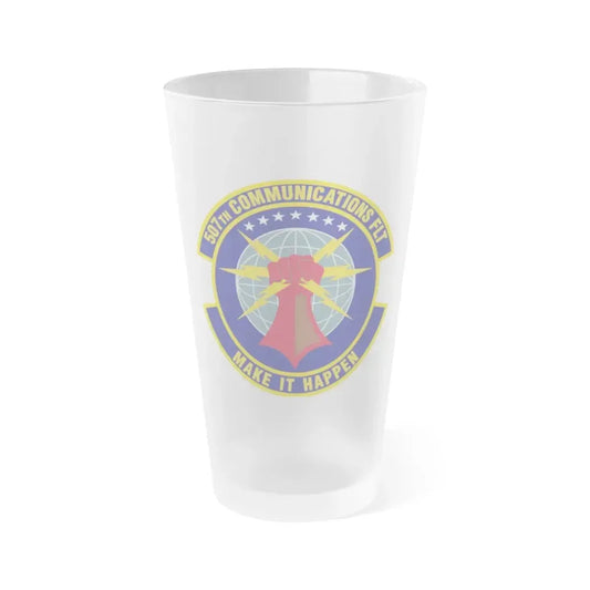 507th Communications Flight (U.S. Air Force) Frosted Pint Glass 16oz 16oz Frosted - Go Mug Yourself