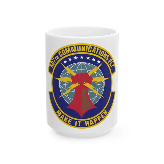 507th Communications Flight (U.S. Air Force) White Coffee Mug 15oz - Go Mug Yourself