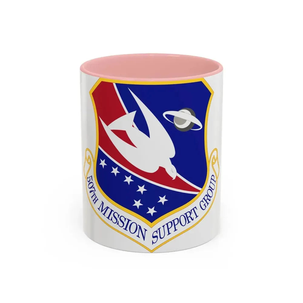 507th Mission Support Group (U.S. Air Force) Accent Coffee Mug 11oz Pink - Go Mug Yourself