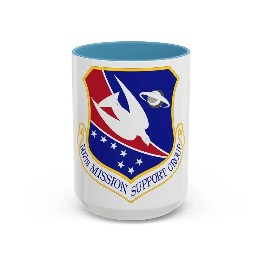 507th Mission Support Group (U.S. Air Force) Accent Coffee Mug 15oz Light Blue - Go Mug Yourself