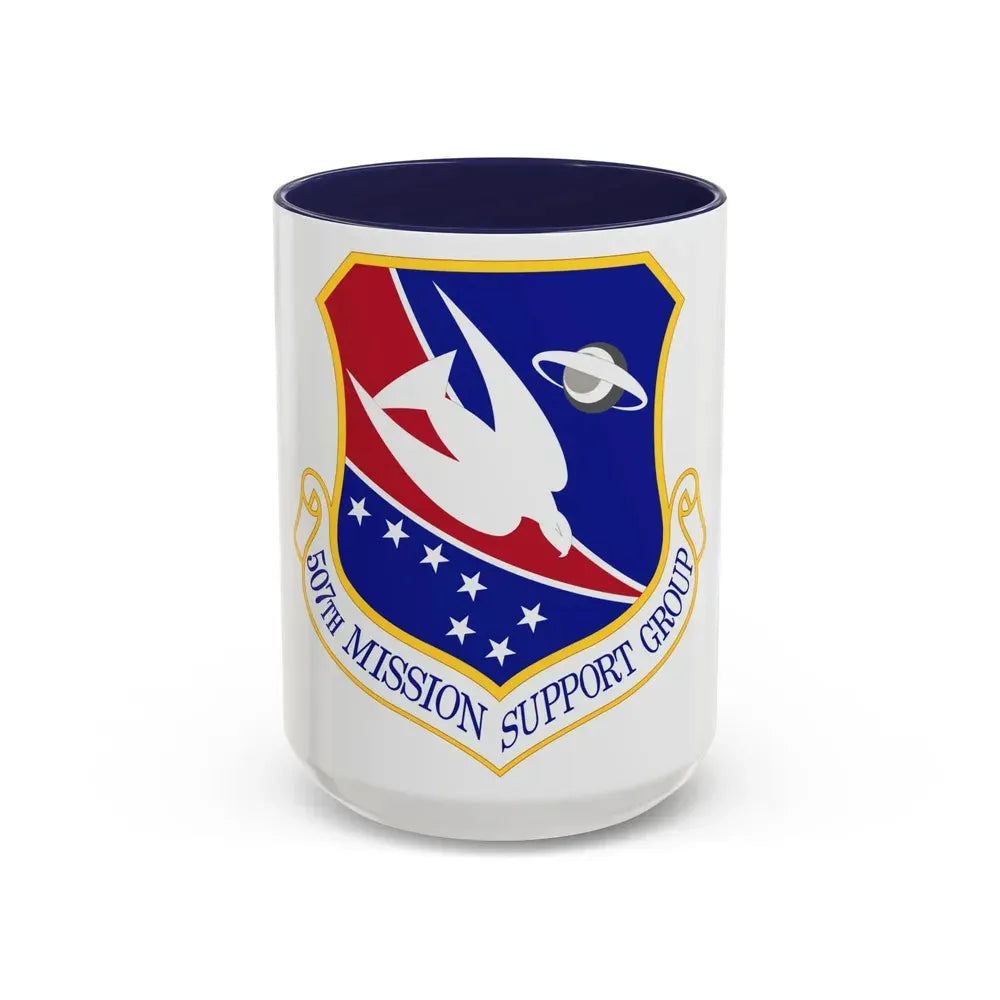 507th Mission Support Group (U.S. Air Force) Accent Coffee Mug 15oz Navy - Go Mug Yourself