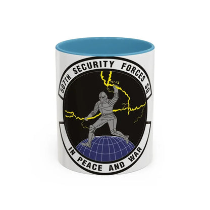 507th Security Forces Squadron (U.S. Air Force) Accent Coffee Mug 11oz Light Blue - Go Mug Yourself