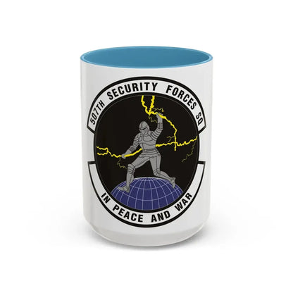 507th Security Forces Squadron (U.S. Air Force) Accent Coffee Mug 15oz Light Blue - Go Mug Yourself