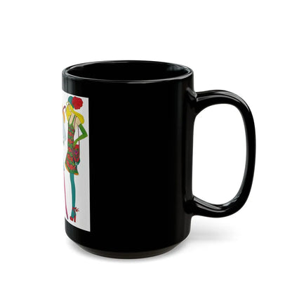 Fashion illustration, Destiny magazine, 1973 - Black Coffee Mug-Go Mug Yourself