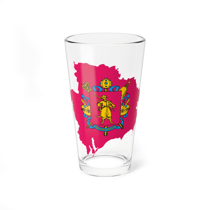 Flag-map of Zaporizhia Oblast (Ukraine) Pint Glass 16oz