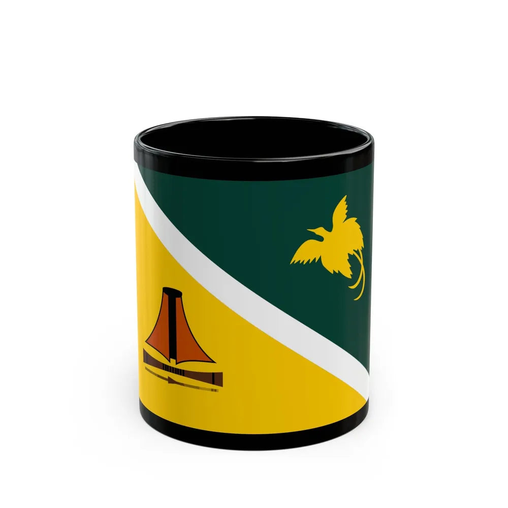 Flag of Jiwaka Papa New Guinea - Black Coffee Mug-11oz-Go Mug Yourself