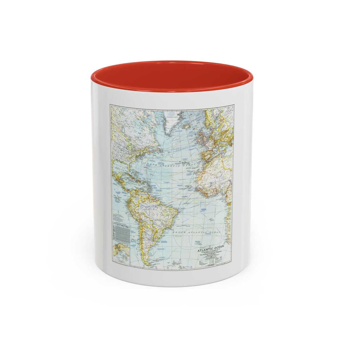 Atlantic Ocean (1941) (Map) Accent Coffee Mug