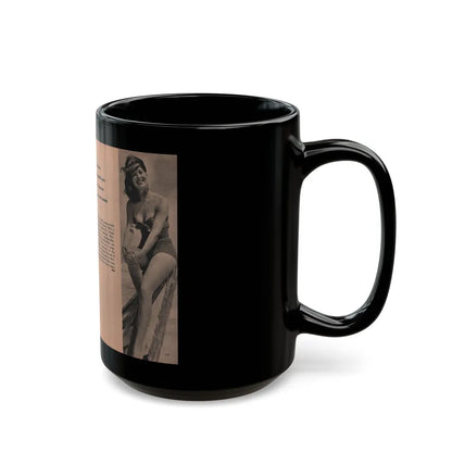 Penny Duncan #15 - [Pages 110 & 111] Pages 5 & 6 of of 6 with, Penny+2 B&W Photos, Caption & Brief Article from EYE Digest Mag. April '56 (Vintage Female Icon) Black Coffee Mug-Go Mug Yourself