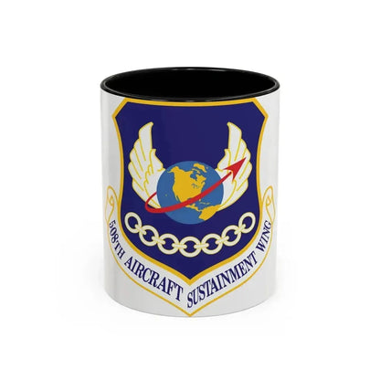 508th Aircraft Sustainment Wing (U.S. Air Force) Accent Coffee Mug 11oz Black - Go Mug Yourself