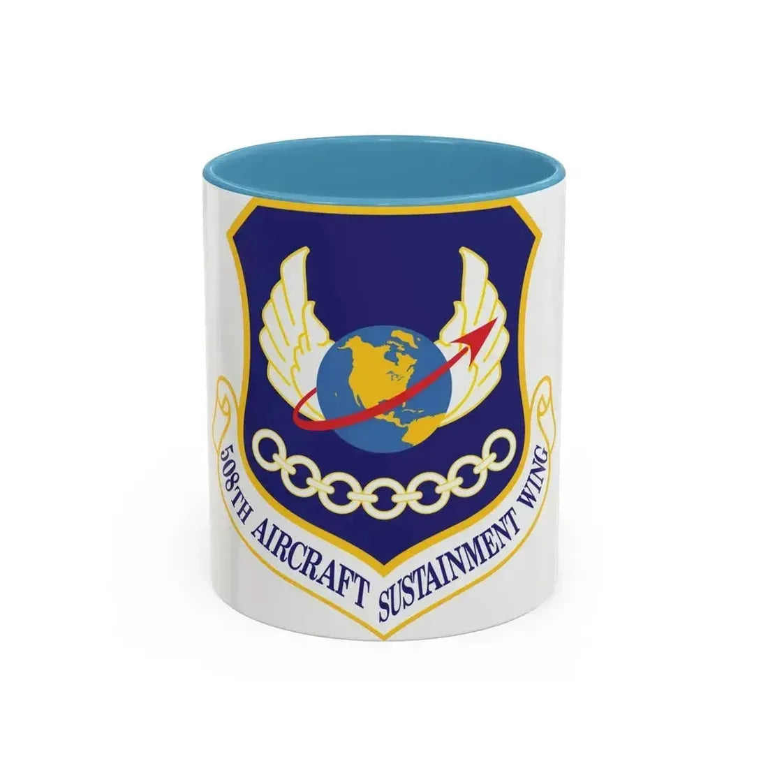 508th Aircraft Sustainment Wing (U.S. Air Force) Accent Coffee Mug 11oz Light Blue - Go Mug Yourself