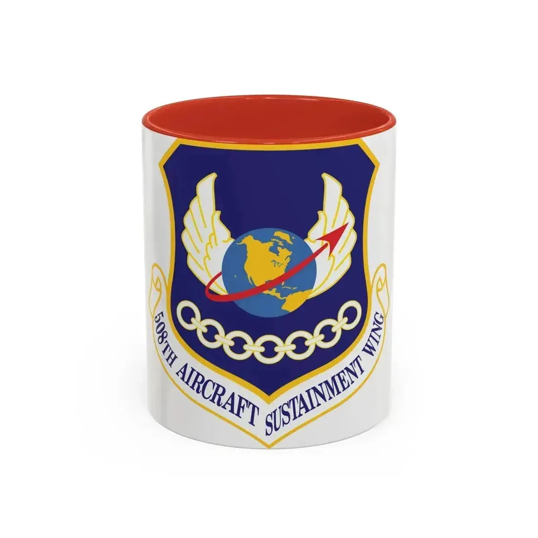 508th Aircraft Sustainment Wing (U.S. Air Force) Accent Coffee Mug 11oz Red - Go Mug Yourself