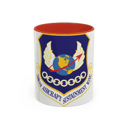 508th Aircraft Sustainment Wing (U.S. Air Force) Accent Coffee Mug 11oz Red - Go Mug Yourself