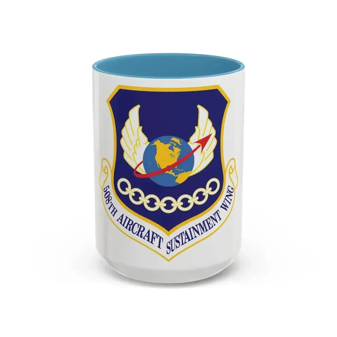 508th Aircraft Sustainment Wing (U.S. Air Force) Accent Coffee Mug 15oz Light Blue - Go Mug Yourself