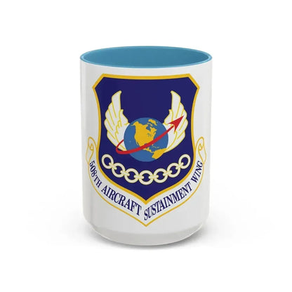 508th Aircraft Sustainment Wing (U.S. Air Force) Accent Coffee Mug 15oz Light Blue - Go Mug Yourself