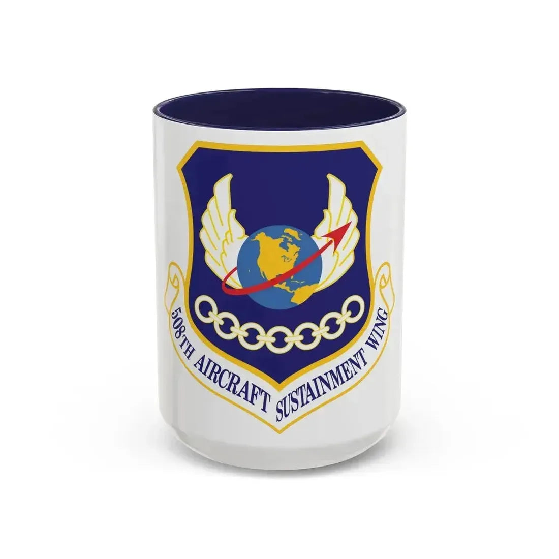 508th Aircraft Sustainment Wing (U.S. Air Force) Accent Coffee Mug 15oz Navy - Go Mug Yourself