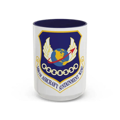 508th Aircraft Sustainment Wing (U.S. Air Force) Accent Coffee Mug 15oz Navy - Go Mug Yourself