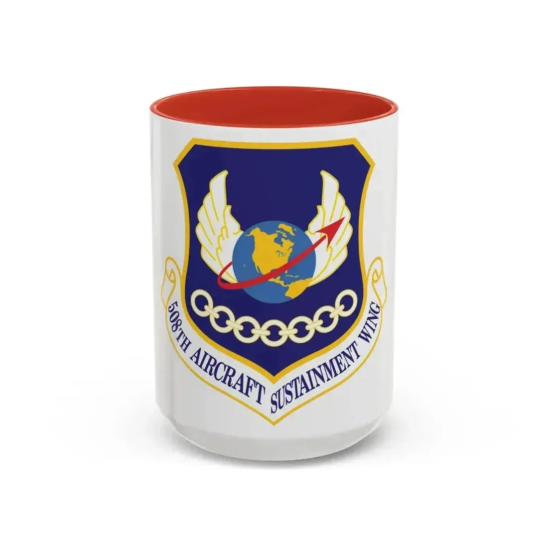 508th Aircraft Sustainment Wing (U.S. Air Force) Accent Coffee Mug 15oz Red - Go Mug Yourself