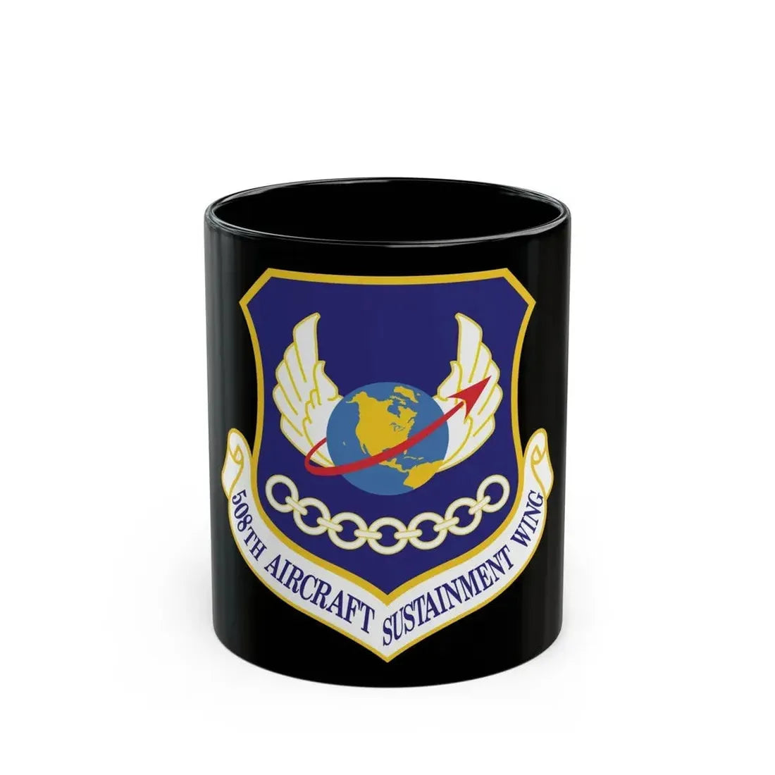 508th Aircraft Sustainment Wing (U.S. Air Force) Black Coffee Mug 11oz - Go Mug Yourself