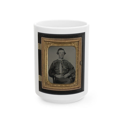 Unidentified Soldier In Confederate Uniform With Bowie Knife(2) (U.S. Civil War) White Coffee Mug