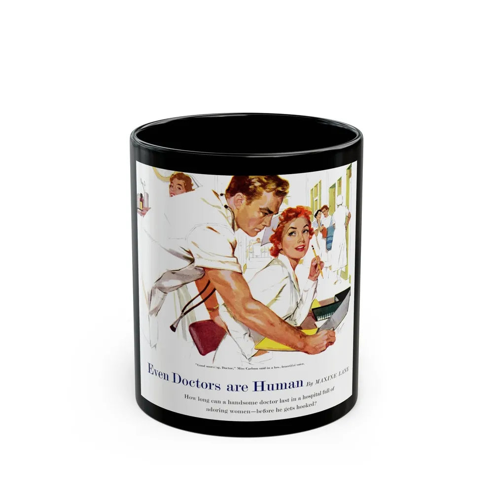 Even Doctors Are Human, Saturday Evening Post, April 3, 1954 - Black Coffee Mug-11oz-Go Mug Yourself