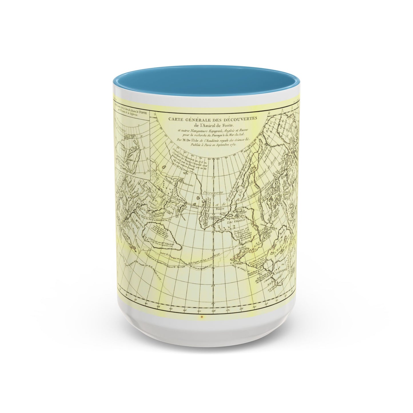 Asia - Carte Generale des Decouvertes (1892) (Map) Accent Coffee Mug