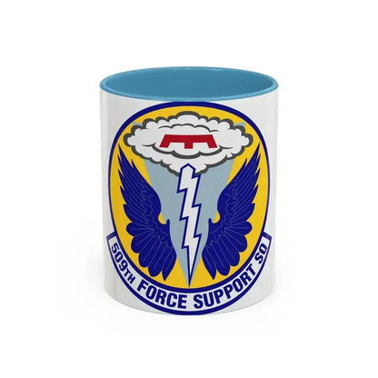 509th Force Support Squadron (U.S. Air Force) Accent Coffee Mug 11oz Light Blue - Go Mug Yourself
