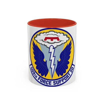 509th Force Support Squadron (U.S. Air Force) Accent Coffee Mug 11oz Red - Go Mug Yourself