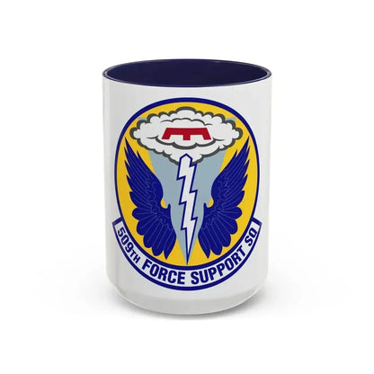 509th Force Support Squadron (U.S. Air Force) Accent Coffee Mug 15oz Navy - Go Mug Yourself