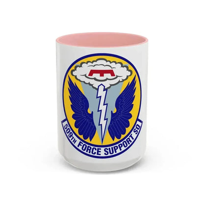 509th Force Support Squadron (U.S. Air Force) Accent Coffee Mug 15oz Pink - Go Mug Yourself
