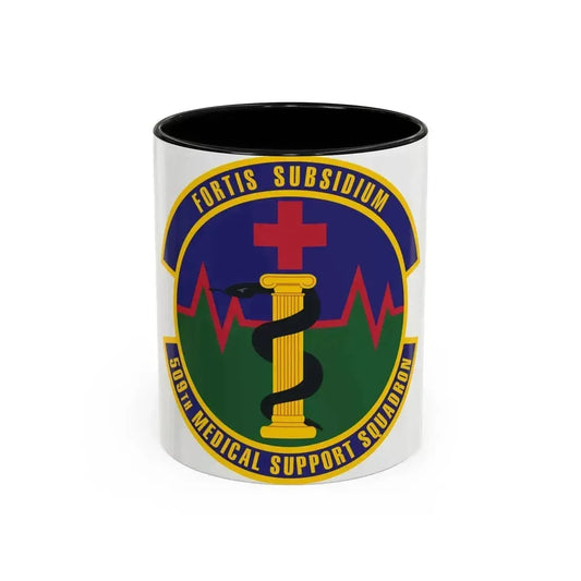 509th Medical Support Squadron (U.S. Air Force) Accent Coffee Mug 11oz Black - Go Mug Yourself