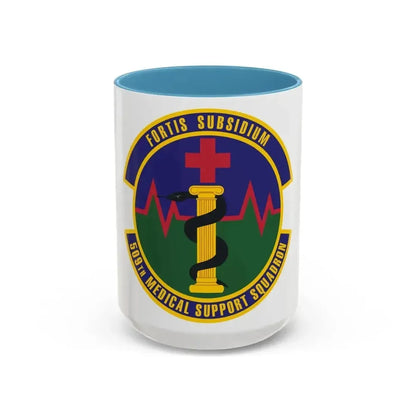 509th Medical Support Squadron (U.S. Air Force) Accent Coffee Mug 15oz Light Blue - Go Mug Yourself