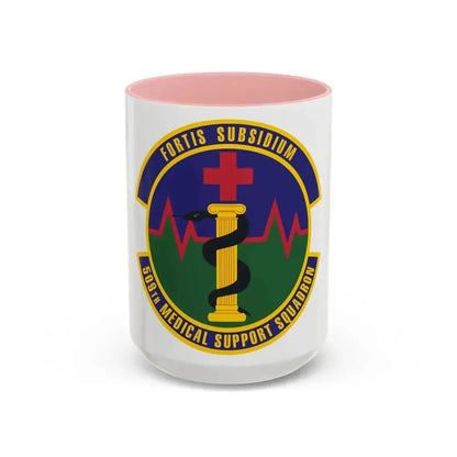 509th Medical Support Squadron (U.S. Air Force) Accent Coffee Mug 15oz Pink - Go Mug Yourself