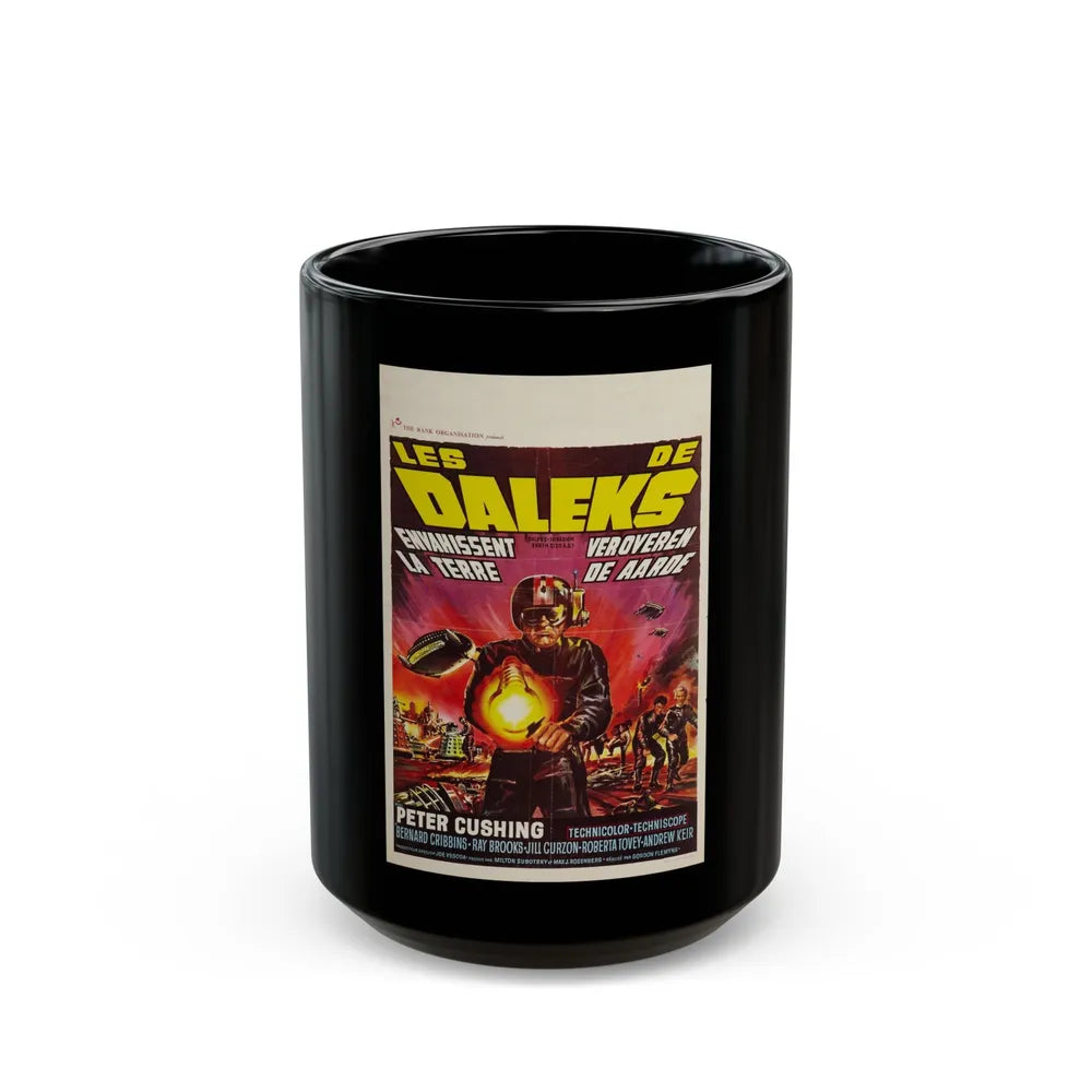 DALEKS INVASION EARTH (BELGIAN) 1966 Movie Poster - Black Coffee Mug-15oz-Go Mug Yourself