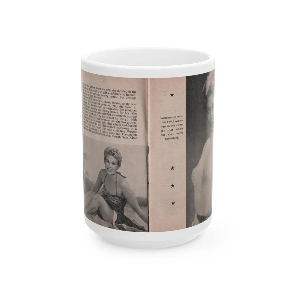 Kim Novak #145 - Scanned Mag. 66 Photos (Vintage Female Icon) White Coffee Mug-15oz-Go Mug Yourself