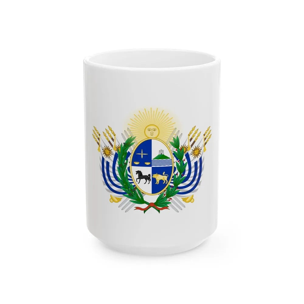 Coat of arms of Uruguay (1829-1908) - White Coffee Mug-15oz-Go Mug Yourself