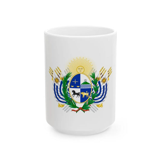 Coat of arms of Uruguay (1829-1908) - White Coffee Mug-15oz-Go Mug Yourself